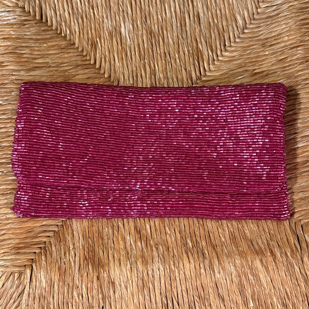 Moyna Pink Beaded Clutch